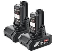 6,0Ah Batterie de Rechange pour Bosch 12V: Compatible BAT420 BAT411 | 2-pièce Li-ION Batterie pour Bosch Professional 12V System Starter-Set Batteries - GBA 12V