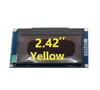 6,1 cm pour module d'affichage OLED résolution 128 x 64 SSD1309 pilote I2C pour interface SPI faible consommation d'énergie large plage de température pour projets électroniques DIY (7 broches jaune)