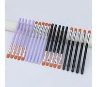 6/10 pièces Pinceaux de maquillage ronds ultra plats, pinceaux de maquillage plats, pinceau à sourcils, pinceau plat pour le correcteur des lèvres, set de maquillage multifonctionnel en fibre synthéti