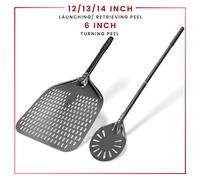 6 & 12 13 14 pouces aluminium Pizza Peel pain palette four à Pizza tournant Peel dur anodisé Pizza cuisson cuisine outil spatule 6 14inch red set
