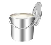 6/12/20 L Seau Alimentaire Rond Seau INOX Argent avec Couvercle Lait Idéal pour Les Seaux à Glace Les Seaux à Viande Les Aliments Les Lait etc (20 L)