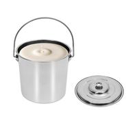 6/12/20 L Seau Alimentaire Rond Seau INOX Argent Seau avec Couvercle Seau Lait Seau Idéal pour Les Seaux à Glace Les Seaux à Viande Les Seaux à Aliments Les Seaux à Lait etc (12 L)