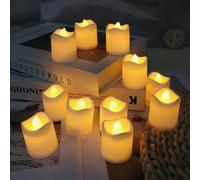 6/12/24 pièces Bougies électriques sans flamme alimentées par pile, bougies LED clignotantes, ensemble ou en vrac, bougies de vœux, mini-bougies, convient pour Noël, Halloween, la Saint-Valentin, la F
