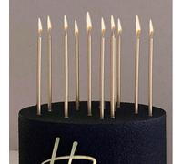 6/12/24 pièces Bougies pour gâteau (6 pièces/boîte) - Bougies fines et longues pour gâteau brûlant lentement, bougies-crayons, convient pour les décorations d'anniversaires, mariages, fêtes porte-bonh