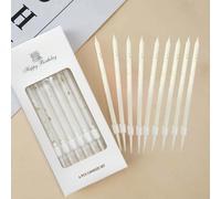 6/12/24 pièces/set Bougies droites blanches avec de l'or, petites bougies décoratives convenant pour la décoration de la maison, anniversaire, soirée, mariage, Saint-Valentin, décorations romantiques,