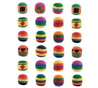 6/12/24PCS Knitted Hacky Sack Set, Hacky Sack Knitted Footbags, Crochet Kick Bags for Adults & KS, Colorful Juggling Footbag for Outdoor Party Game, Handwoven Toss Pack (24PCS)