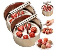 6/12 holes Manual Stainless Steel Meatball Maker (2Pcs,6 holes) | Quickly Shapes, Easy to Use, Lightweight and Portable, for Beef Balls, Fish Balls, Etc