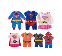 (6-12 Months,Superman D)3-24 Months Baby Superhero Romper Short/long Sleeve Jumpsuit Costume-i