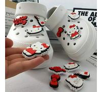 6/12 pièces Décorations de chaussures Hello Kitty - Accessoires 3D mignons pour chaussures perforées KT, Boucles de chaussures, Accessoires de dessin animé, Décoration DIY Chat 1pc