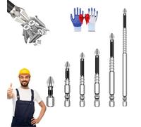 6/12 PièCes lot de 5 cruciforme k5 antidérapant,embout visseuse k5,embouts cruciformes antidérapants k5,Haute RéSistance Acier S2 Fort MagnéTisme Pour Travaux De Bricolage Et Usage Intensif (6pcs)