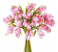 6/12 pièces Lys de la vallée artificiels, fleurs de cloche blanches factices, fleurs en soie d'orchidée pour bouquet de mariage, centres de table de fleurs de mai pour décoration de maison, jardin, ma