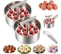 6/12 Stainless Steel Meatball Maker Tool, Meatball Press Mold (12holes*2) | Manual Push Press Meat Tenderiser Making Mold | Quick & Easy Meatball Making Tool | Home Cooking Tools for Kitchen