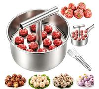 6/12 Stainless Steel Meatball Maker Tool, Meatball Press Mold (12holes) | Manual Push Press Meat Tenderiser Making Mold | Quick & Easy Meatball Making Tool | Home Cooking Tools for Kitchen
