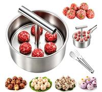 6/12 Stainless Steel Meatball Maker Tool, Meatball Press Mold (6holes) | Manual Push Press Meat Tenderiser Making Mold | Quick & Easy Meatball Making Tool | Home Cooking Tools for Kitchen