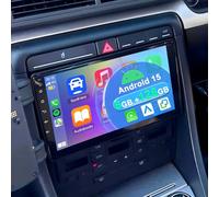 6+128G 8 Core Android 15 Autoradio Multimédia avec sans Fil CarPlay Android Auto pour Audi A4 S4 RS4 2002-2008, 9 pouces écran Tactile Radio Stéréo avec navigation GPS Mirror Link DAB+ SWC FM AM Wi-Fi