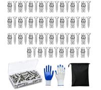 6×14mm Door Hinge Repair Screws, Short Expansion Anchors for Cabinets (Silver,30PCS)