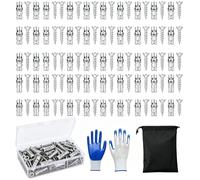 6×14mm Door Hinge Repair Screws, Short Expansion Anchors for Cabinets (Silver,60PCS)