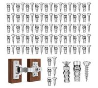 6×14mm Short Expansion Screw Set, Door Hinge Thread Repair Screws，Silver：50 | Short Expansion Wall Anchors for Cabinet Hinge Repair & Stripped Thread Restoration, Suitable for Tile Stone Wood and More