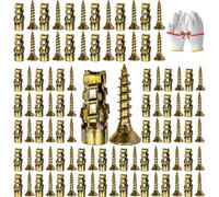 6×14mm Short Expansion Screw Set for Cabinet Hinge Repair & Stripped Thread Restoration, 30/50/100set Cabinet Hinge Screw Hole Repair Kit, for Tile Stone Wood and More (Gold,100)