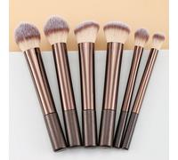 6/15 pièces Ensemble de pinceaux de maquillage professionnels marron, comprenant pinceau à blush, pinceau à poudre, pinceau à ombre à paupières, pinceau de contour, pinceau correcteur/contour, etc., u