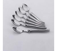 6 « » 15cm style Laguiole acier inoxydable creux poignée Mini cuillère à thé cuillère à café Petit Dessert Thé cuillères en argent dînette (Color : 10 Pieces)