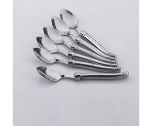 6 « » 15cm style Laguiole acier inoxydable creux poignée Mini cuillère à thé cuillère à café Petit Dessert Thé cuillères en argent dînette (Color : 10 Pieces)