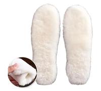6/2Pcs Natural Sheepskin Wool Insoles for Shoes Men Winter Feet Warm Thicken Fluffy Fleece Women Snow Boots Shoe Pad(2pcs(1pair),37)