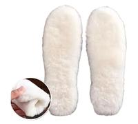 6/2Pcs Natural Sheepskin Wool Insoles for Shoes Men Winter Feet Warm Thicken Fluffy Fleece Women Snow Boots Shoe Pad(6pcs(3pairs),38)