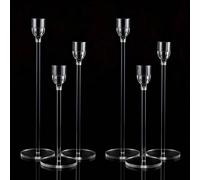 6/3 pièces Porte-bougie en acrylique, Porte-bougie conique pour décoration de mariage, Convient pour centre de table, mariage, salle à manger, décoration de fête de Noël (Bougies non incluses) Transpa
