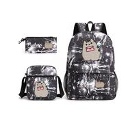 (6) 3 sacs à dos Kawaii Pusheen Cat Cartoon Pusheen Cosplay cartables garçons filles Penbag sac à déjeuner