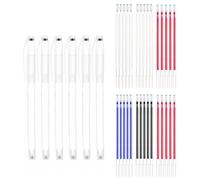 6 + 30 Stylo Crayon Couture Tissu Effaçable à Chaleur, 30 Recharges Interchangeables 4 Couleurs, Marqueurs Précis pour Quilting, Broderie, Couture et Patchwork Encre Effaçable à la Chaleur pour Tissus