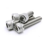 # 6-32 UNC Douille hexagonale Tête capuchon Vis, Acier inoxydable, filetage complet, Knuled Tête, 100 pièces, argent
