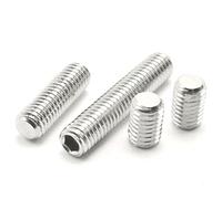 # 6-32 UNC Flat point Ensemble de vis Douille hexagonale Vis sans tête Lot de 100-pieces, argent
