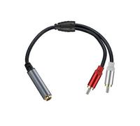 6.35mm 1/4 Inch Female to 2 RCA Male Stereo Audio Splitter Adapter Cable