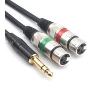 6.35mm (1/4 pouces) prise mâle TRS vers double microphone femelle XLR adaptateur de convertisseur audio asymétrique stéréo Y Splitte câble cordon ¿1.5 mètres)