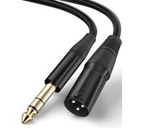 6.35mm (1M) TRS Mâle vers XLR Mâle Câble d'interconnexion Mâl,Câble de Connexion Signal Stéréo Symétrique XLR Câble Microphone, pour Guitare Enceintes Amplificateurs Scène DJ