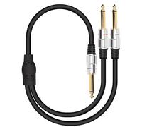 6.35mm 6.35mm Mono Stereo Y Splitter Cable Male to Dual TS Male 50cm