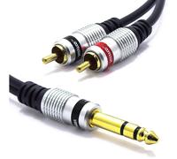 6.35mm Jack Stereo to 2X RCA Cable 3m Double Cinch Male to Jack 6.35 Connector Adapter