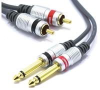 6.35mm Jack to RCA Cable 1.5m Double Cinch Male to 2X Jack 6.35 Connector Adapter