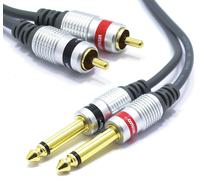 6.35mm Jack to RCA Cable 5m Double Cinch Male to 2X Jack 6.35 Connector Adapter 6.3