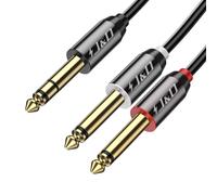 6.35mm Mono Audio Cable,Gold Plated 2 x 6.35mm (1/4 Inch) TS Mono Insert Audio Cable with Braided Nylon and Zinc Alloy for Home Theater Devices,Amplifiers.[Y74]