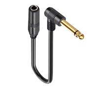 6.35mm Mono Extension Cable - 1/4 Inch Right Angle TS Male to Female Wire | Durable Shielded Audio Cord, Right Angle Elbow Connector, Low Noise Signal Transfer, for Guitar, Microphone & Speaker