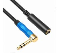 6.35mm Stereo Audio Extension Cable Male to Female Bent Connector for Sound Devices