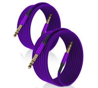 6.35mm Stereo Audio Instrument Cable (3M/2 Pack) Nylon Braided Cord TRS Jack 1/4 Male to Male for Electric Guitar,Bass,Keyboard,Mixer,Amplifier,Speaker,Equalizer.[Y76]