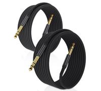 6.35mm Stereo Audio Instrument Cable (6M/2 Pack) Nylon Braided Cord TRS Jack 1/4 Male to Male for Electric Guitar,Bass,Keyboard,Mixer,Amplifier,Speaker,Equalizer.[Y86]