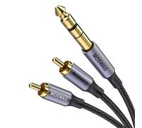 6.35mm to 2 RCA 1M,6.35mm Male TRS to 2 RCA Male Stereo Audio Adapter,Gold Plated Cable Shell Compatible with Electronic Guitar,DVD Player,TV etc.[Y41]