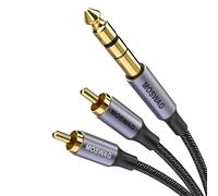 6.35mm to 2 RCA 5M,6.35mm Male TRS to 2 RCA Male Stereo Audio Adapter,Gold Plated Cable Shell Compatible with Electronic Guitar,DVD Player,TV etc