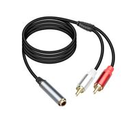6.35mm to 2RCA Audio Splitter Cable,1/4 Inch TRS Stereo Female to Dual RCA Male Plug for Mixers,Ampli,AV Receiver (1.8m/5.9ft)