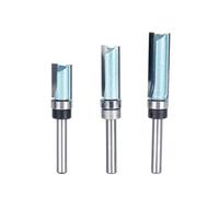 6.35mm12.7mm tige affleurante garniture routeur modèle de mèche roulement inférieur fraise à bois outil travail du droit(9286)