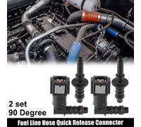 6.3mm à 8mm 90 Degré Voiture Carburant Tuyau Rapide Libération Connecteur 2 Ensemble